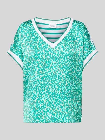 COMMA T-Shirt mit Allover-Muster Tuerkis 2