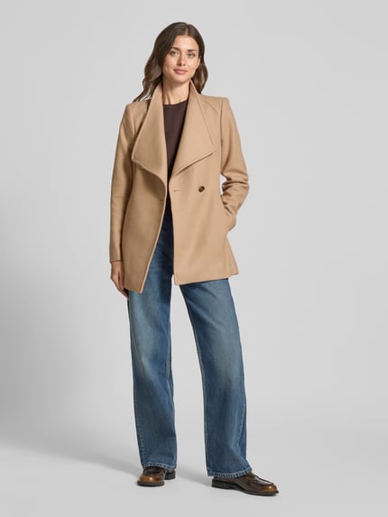 Ted Baker Lange jas van wolmix met strikceintuur model 'ROSESS' Zand - 1