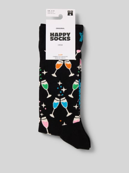 Happy Socks Regular Fit Socken mit Logo-Stitching Modell 'CHEERS' Black 3