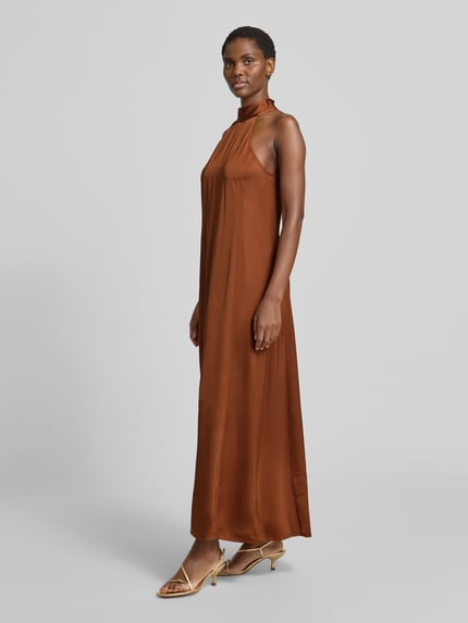Samsøe Samsøe Maxikleid mit Neckholder Modell 'SANETTLE' Cognac 1