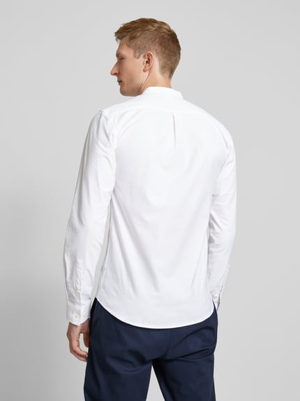 Lindbergh Slim Fit Freizeithemd mit Stehkragen Modell 'Oxford' Weiss 5