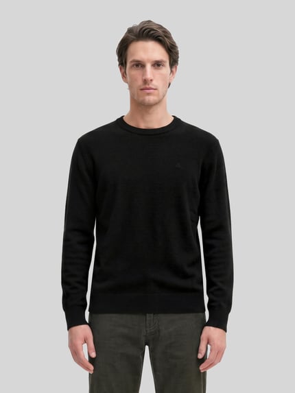 Marc O'Polo Regular Fit Pullover aus Baumwoll-Mix mir Schurwoll-Anteil Black 4