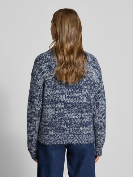 Fynch-Hatton Kardigan o kroju relaxed fit w dwa kolory z domieszką wełny z alpaki Granatowy 5