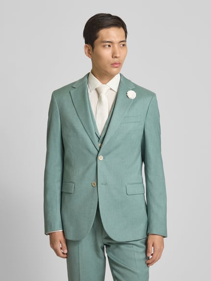 MCNEAL Slim fit linnen colbert met knoopsluiting Groen - 4