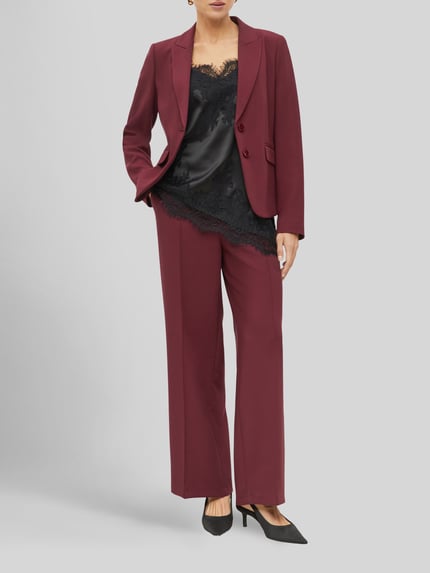 s.Oliver BLACK LABEL Regular Fit Hose mit Bundfalten Bordeaux 1