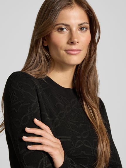 HUGO Longsleeve aus Viskose-Mix in Strick-Optik Modell 'Satero' Black 3