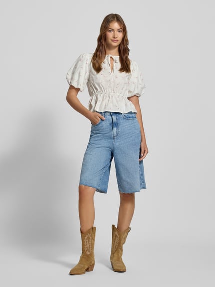 Gina Tricot Blouse met pofmouwen Wit - 1