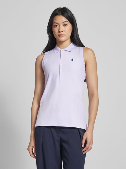 Polo Ralph Lauren Slim Fit Poloshirt im ärmellosen Design Modell 'JULIE' Pink 4