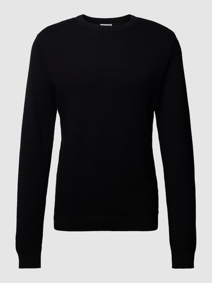 JACK & JONES Strickpullover im fein strukturierten Design Modell 'WILLIAM' Black 2