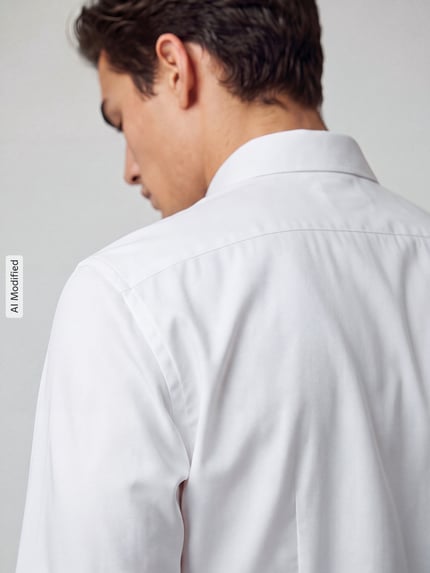OLYMP Modern Fit Businesshemd mit Kontrastknöpfen Weiss 3