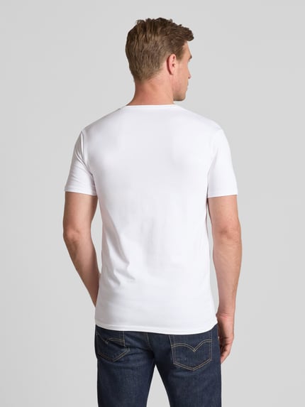 Selected Regular Fit T-Shirt aus Baumwoll-Mix Weiss 5