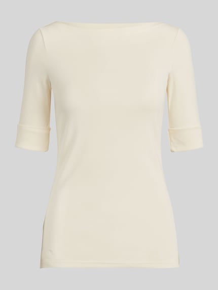 Lauren Ralph Lauren slim fit T-shirt van puur katoen Ecru - 2