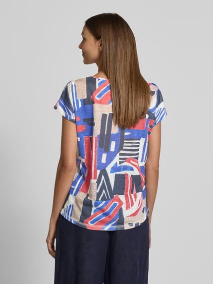 Christian Berg Woman T-Shirt mit geripptem Rundhalsausschnitt Blau 5