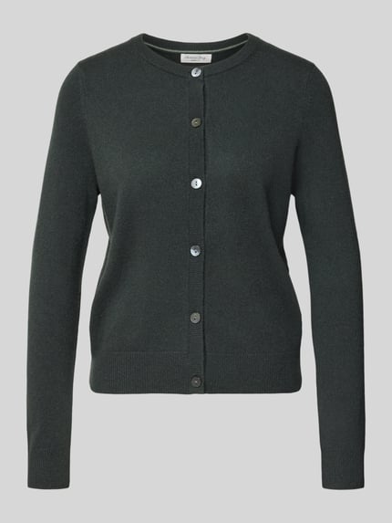 Christian Berg Woman Strickjacke aus Kaschmir mit Rundhalsausschnitt Dunkelgruen 2