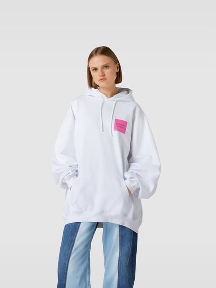 VETEMENTS oversized hoodie met labelprint Wit - 4