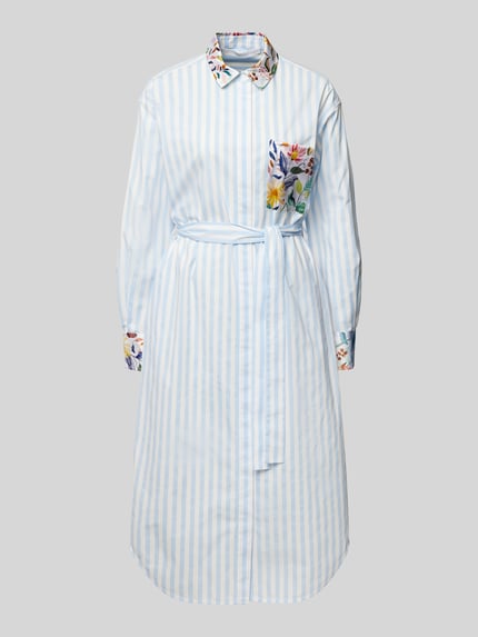 HERZENS Hemdblusenkleid mit Brusttasche Hellblau 2