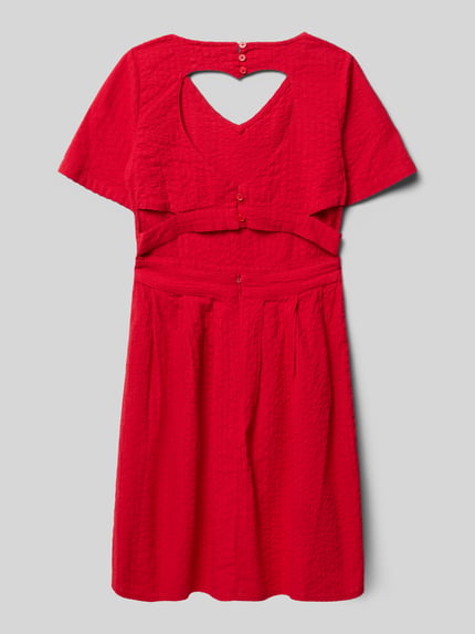 ONLY Tailliertes Freizeitkleid aus reiner Baumwolle Modell 'TINNA' Kirsche 3