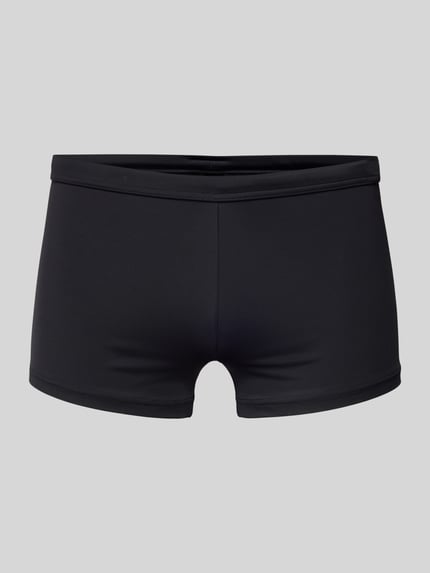 HOM Zwembroek in effen design, model 'SEA LIFE' Zwart - 1