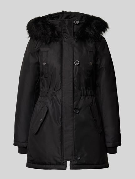 ONLY Regular Fit Parka aus Polyester mit abnehmbarem Kunstfellbesatz Modell 'Iris' Black 1