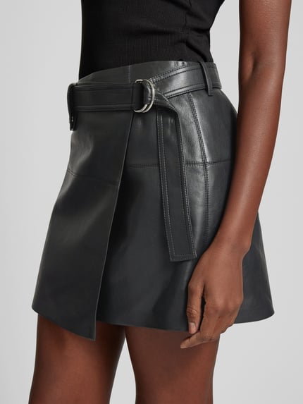 Nanushka Minirok in leerlook Zwart - 3