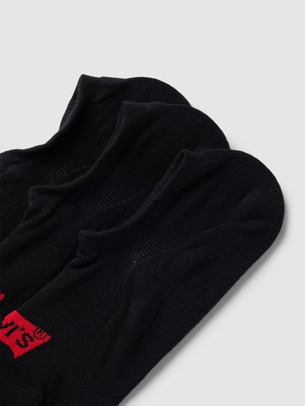 Levi's® Füsslinge mit Label-Detail Modell 'BATWING' im 3er-Pack Black 2
