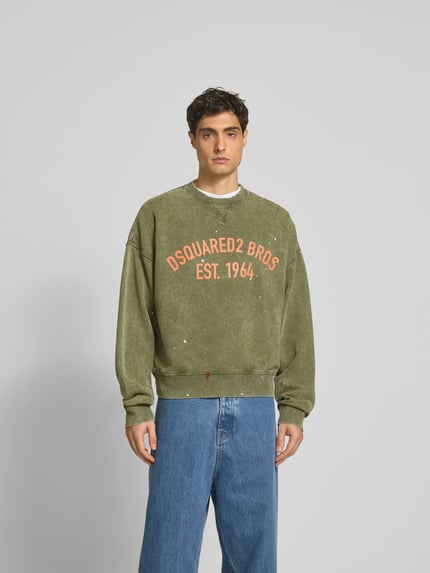 Dsquared2 Oversized Sweatshirt mit Label-Print Oliv 4