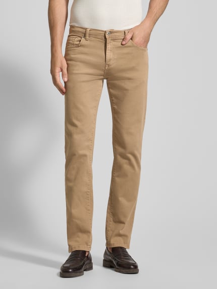 MCNEAL Slim Fit Jeans im 5-Pocket-Design Hellbraun 4