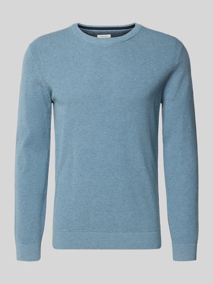 Tom Tailor Regular Fit Strickpullover aus reiner Baumwolle Hellblau 2