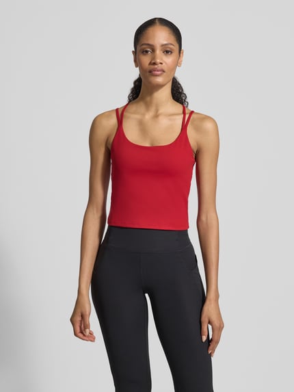 Fabletics Przycięty top na ramiączkach z wbudowanym biustonoszem model 'PRINCIPLE' Czerwony 4
