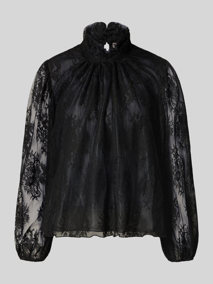 Regular Fit Bluse aus Spitze mit Stehkragen Shop The Look MANNEQUINE