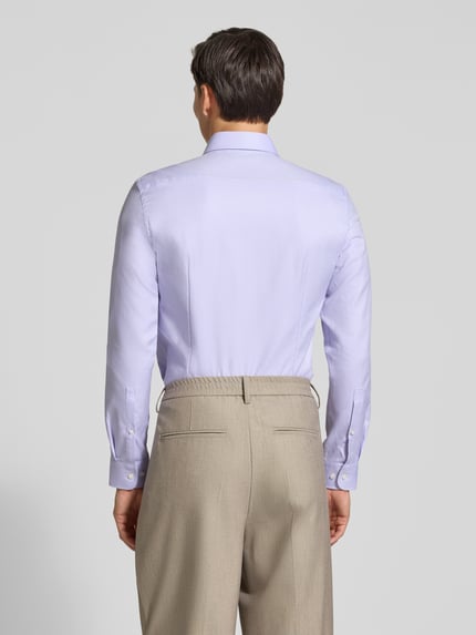 Jake*s Slim Fit Businesshemd mit Strukturoptik Lavender 5