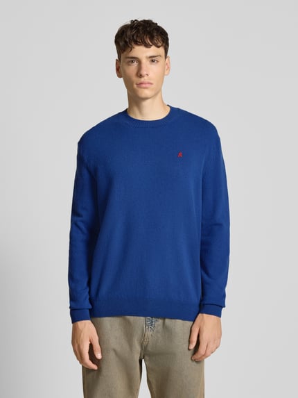 Replay Strickpullover aus Lanawoll-Mix mit Rundhalsausschnitt Blau 4