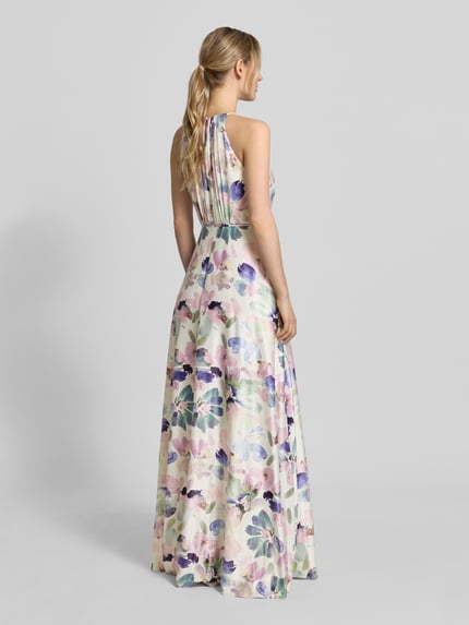 Jake*s Cocktail Maxi-jurk van satijn met bindceintuur Ecru - 5