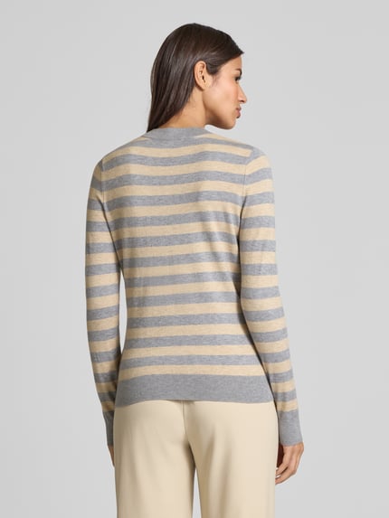 Christian Berg Woman Strickpullover mit Rundhalsausschnitt Mittelgrau Melange 5