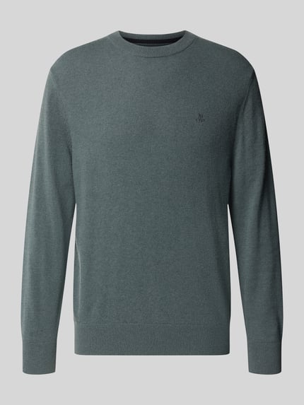 Produktfoto, Regular Fit Pullover aus Baumwoll-Mix mit Schurwoll-Anteil von Marc O'Polo, einfarbiges Design in Grau, strukturierte Oberfläche