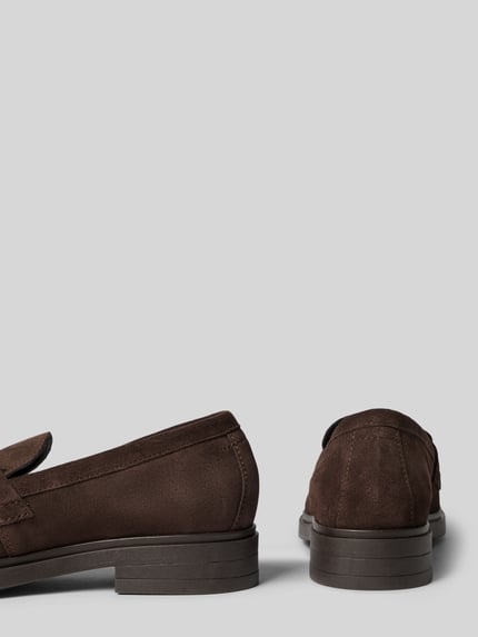 Produktfoto, brązowe loafersy ze skóry Loafer aus echtem Leder Modell 'Paula 34' von Marc O'Polo, damskie, faktura zamszowa