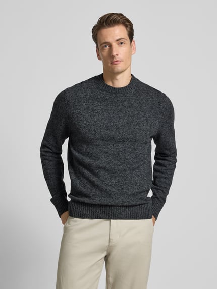 Casual Friday Regular Fit Strickpullover aus Woll-Mix Modell 'ANTE' Black 4