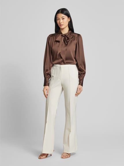 Raffaello Rossi Flared stoffen broek met siernaden en viscoe, model 'DORO' Ecru - 1