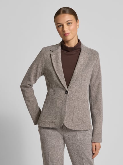 Marc O'Polo Regular Fit Kurzblazer aus Baumwoll-Mix Sand Melange 4