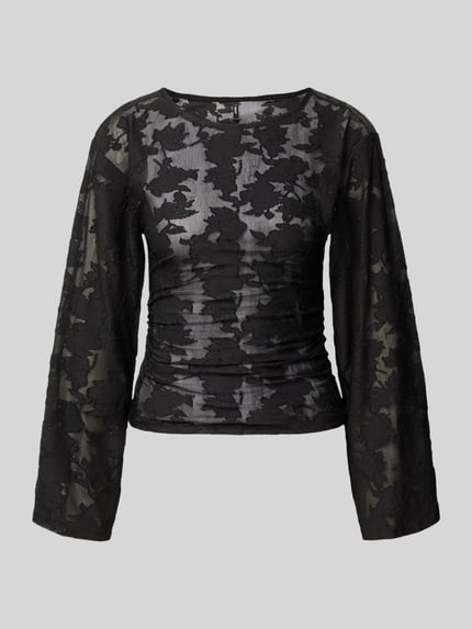 ONLY Langarmshirt mit Ausbrenner-Spitze Modell 'ONLNADIA' Black 1