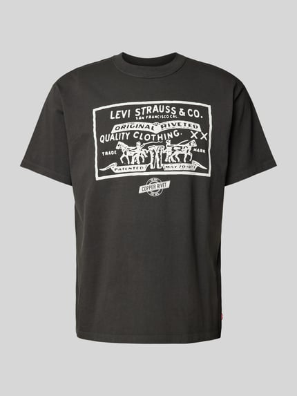 Levi's® T-shirt o kroju vintage fit z nadrukiem z logo Czarny 2