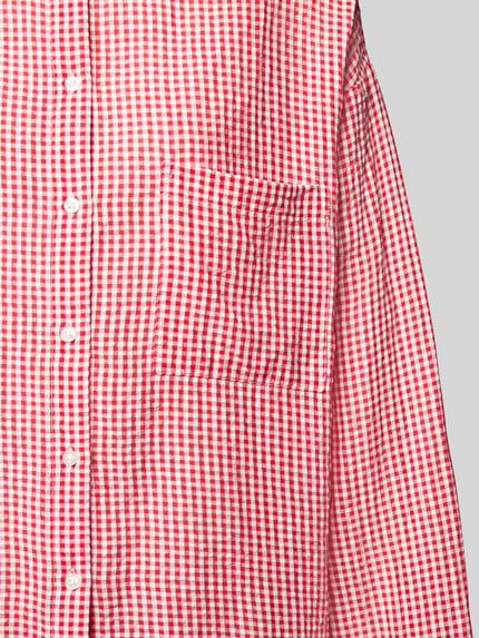 Jake*s Casual Góra od piżamy z kieszenią na piersi Wiśniowy 2