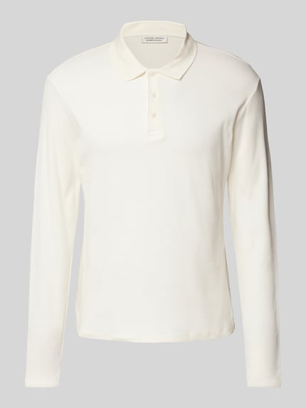 Casual Friday Koszulka polo o kroju slim fit z detalem z logo model ‘ELIAS’ Złamany biały 2