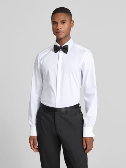 OLYMP Level 5 Slim fit smokingoverhemd van katoen met stretch Wit - 4