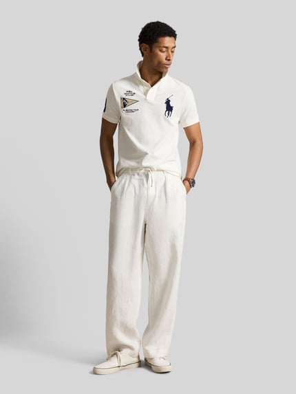 Polo Ralph Lauren regular fit poloshirt van puur katoen met stitchings Wit - 1