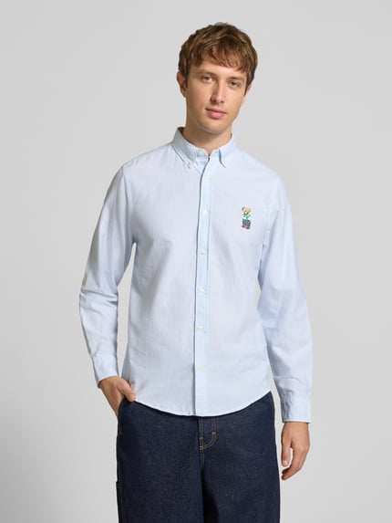 CHILL PILL Koszula casualowa o kroju slim fit z kołnierzykiem typu button down Jasnoniebieski 4
