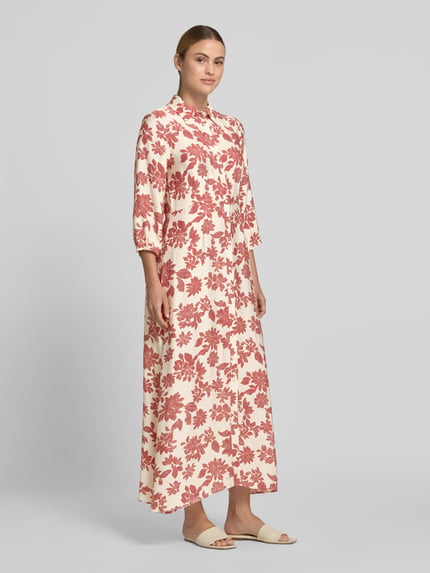 MSCH Copenhagen Hemdblusenkleid aus Viskose-Mix mit 3/4-Arm Modell 'Vildana' Offwhite 1