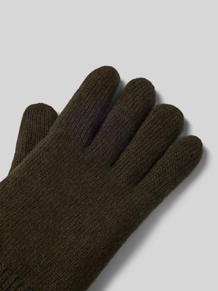 Barbour Handschuhe aus Woll-Mix mit Rippbündchen Dunkelgruen 3