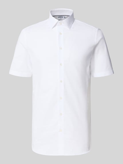 Produktfoto, biała koszula Slim Fit Business-Hemd mit Kentkragen von Jake*s, bawełna ze stretchem, guzik, krój slim fit