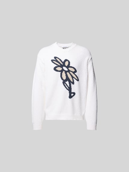 MAISON KITSUNÉ Pullover in Strick-Optik Weiss 2